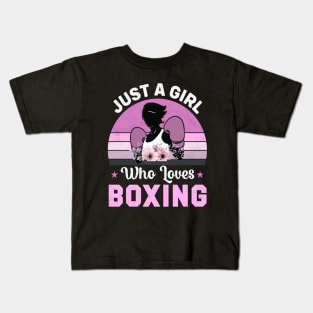 Just A Girl Who Loves Boxing Kids T-Shirt